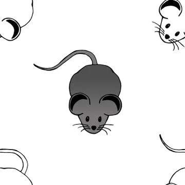 Mouse seamless pattern. Seamless pattern from cute mouse, rat. Stock Illustration