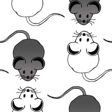 Mouse seamless pattern. Seamless pattern from cute mouse, rat. Stock Illustration