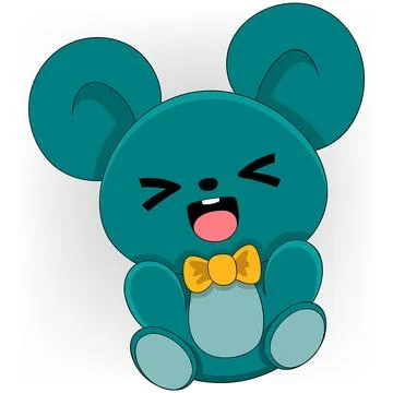 Mouse shaped doll with screaming face Stock Illustration