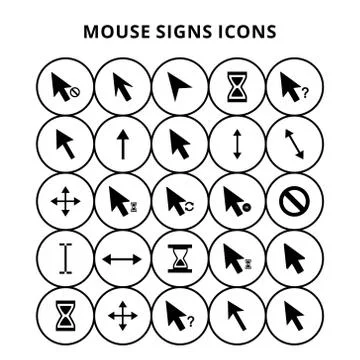 Mouse Sign Icons Illustrazione stock