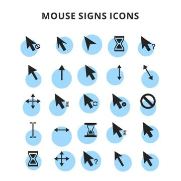 Mouse Sign Icons Illustrazione stock