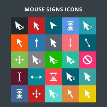 Mouse Sign Icons Illustrazione stock