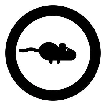 Mouse silhouette rodent icon in circle round black color vector illustratio.. Stock Illustration