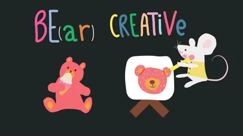 Mouse sketches a bear Stock Footage 311363939