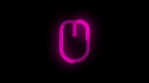 Mouse stroke icon glowing neon animation Stock Footage 289442526