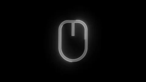 Mouse stroke icon glowing neon animation Stock Footage 289442542