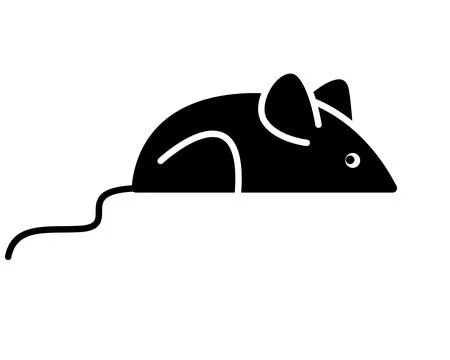 A mouse, a stylized toy mouse - a vector silhouette image for a logo, pictogram Stock Illustration