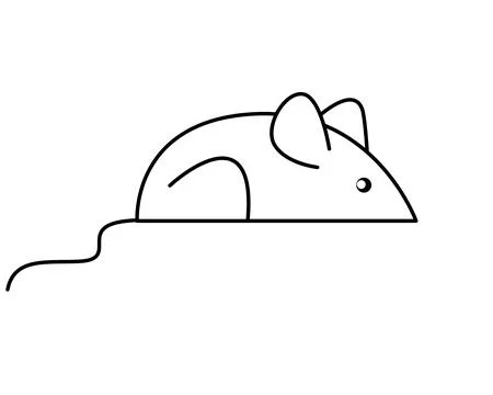 A mouse, a stylized toy mouse - a vector linear image for a logo, pictogram Stock Illustration