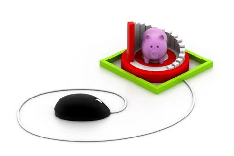 Mouse on success target graph. Stock Illustration