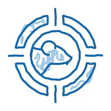 Mouse Target doodle icon hand drawn illustration 스톡 일러스트