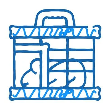 Mouse for testing vaccine icon doodle illustration Stock Illustration