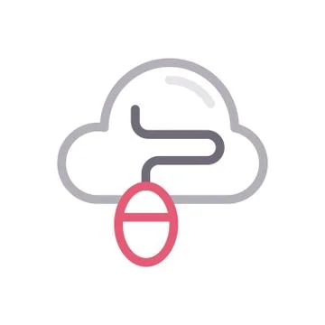 Mouse thin line colour icon Stock Illustration
