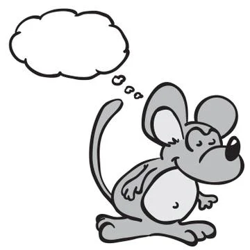 Mouse with thought bubble Stock Illustration