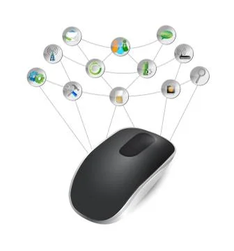Mouse tools network illustration Stock Illustration