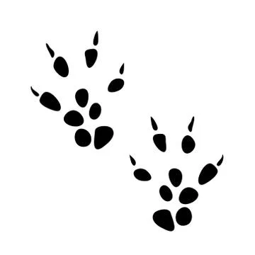 Mouse track icon. Small rat rodent prints. Toy contour such as animal paw Stock Illustration