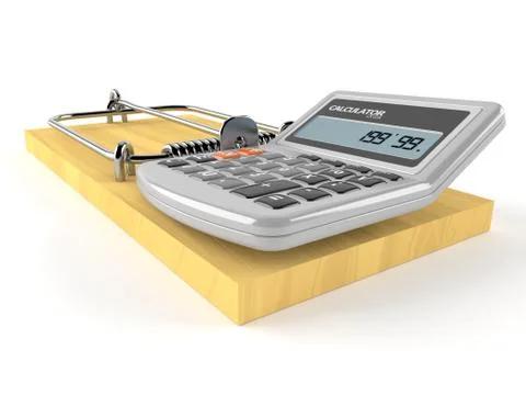 Mouse trap with calculator Stock Illustration