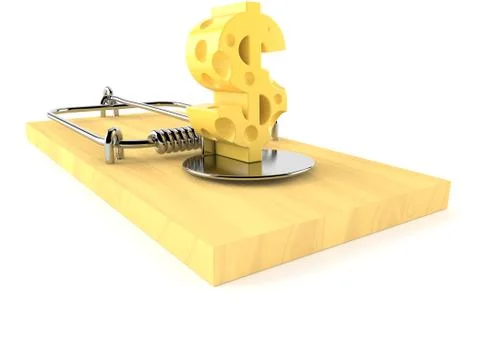 Mouse trap with dollar symbol Stock Illustration