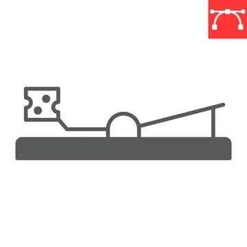 Mouse trap glyph icon Stock Illustration