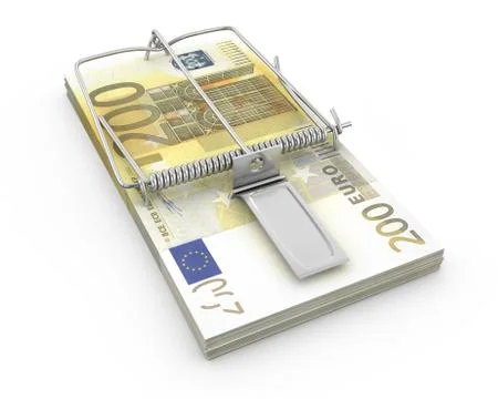Mouse trap made of pack of euro Stock Illustration