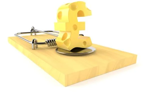 Mouse trap with pound symbol Stock Illustration