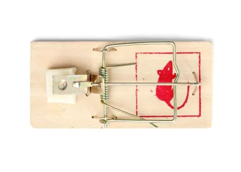 Mouse trap on white background Stock Photos
