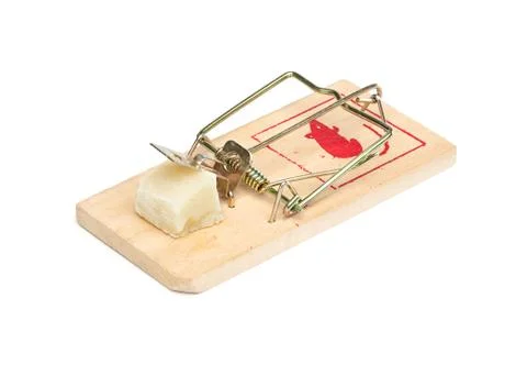 Mouse trap on white background Stock Photos