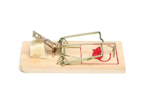 Mouse trap on white background Stock Photos