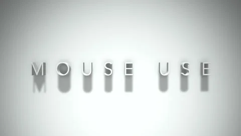Mouse use 3D title animation with shadows on a white background Stock Footage 296973158