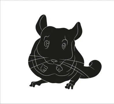 Mouse vector illustration, drawing silhouette, vector Illustrazione stock