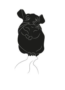 Mouse vector illustration, drawing silhouette, vector Stock-Illustration