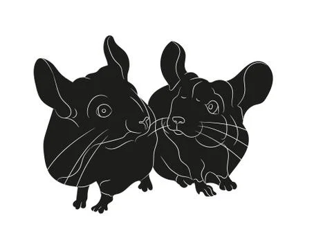 Mouse vector illustration, drawing silhouette, vector Illustrazione stock
