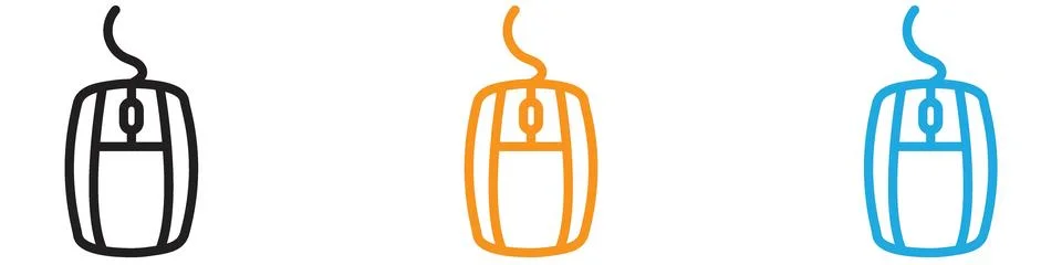 Mouse vector logo set collection for web app ui 스톡 일러스트