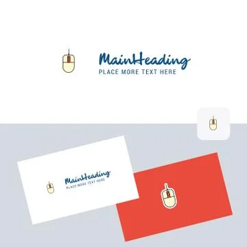 Mouse vector logotype with business card template. Elegant corporate identity 스톡 일러스트