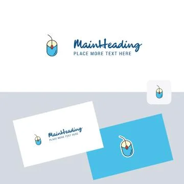 Mouse  vector logotype with business card template. Elegant corporate identit 스톡 일러스트