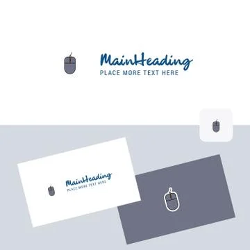 Mouse vector logotype with business card template. Elegant corporate identity 스톡 일러스트