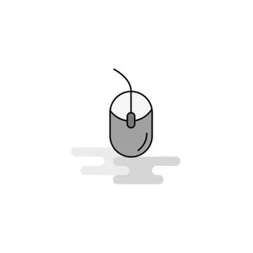 Mouse  Web Icon. Flat Line Filled Gray Icon Vector Illustrazione stock