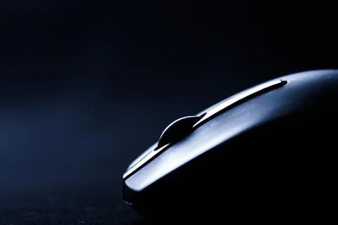 The mouse with a wheel on a black background Stock Photos