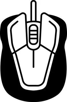 Mouse with a white handle Stock Illustration