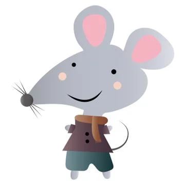Mouse with winter clothes Stock Illustration