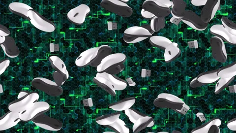 Mouse wireless computer tech loop tile Swirl Background. This is a loopable and Stock Footage 305145894