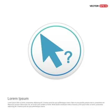 MouseCursor Question Mark Icon - white circle button 스톡 일러스트