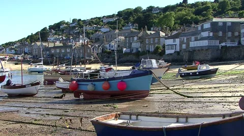 Mousehole Harbour Cornwall Stock Footage 56222356