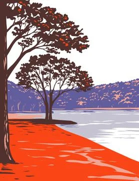 Mousetail Landing State Park on the Eastern Bank of Tennessee River Perry Cou Illustrazione stock