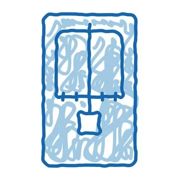 Mousetrap Above View doodle icon hand drawn illustration Ilustração Stock