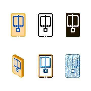 Mousetrap above view icon vector variations outline Stock Illustration