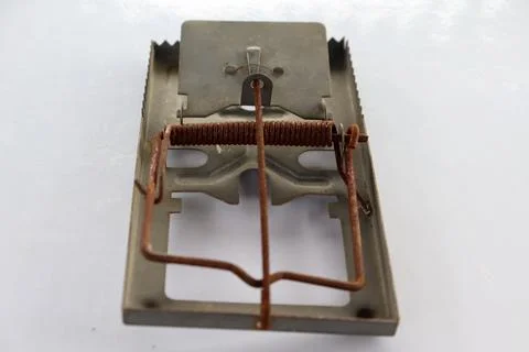 Mousetrap and rust Stockfoto's
