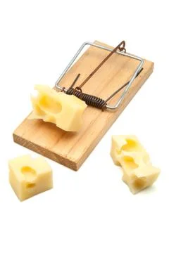 Mousetrap with cheese Stock Photos