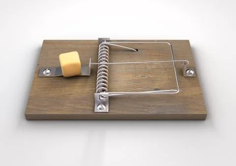 Mousetrap With Cheese Stock Photos
