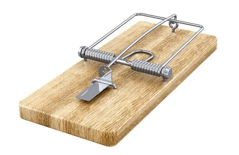 Mousetrap or mouse trap, 3D rendering Stock Illustration
