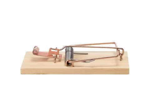 Mousetrap - Studio Macro Isolated on White Stock Photos